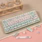 Strawberry Milk Green Pig 104+31 MOA Profile Keycap Set Cherry MX PBT Dye-subbed for Keyboard